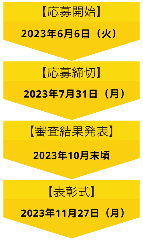 応募開始2023年6月6日（火）～応募締切2023年7月31日（月）